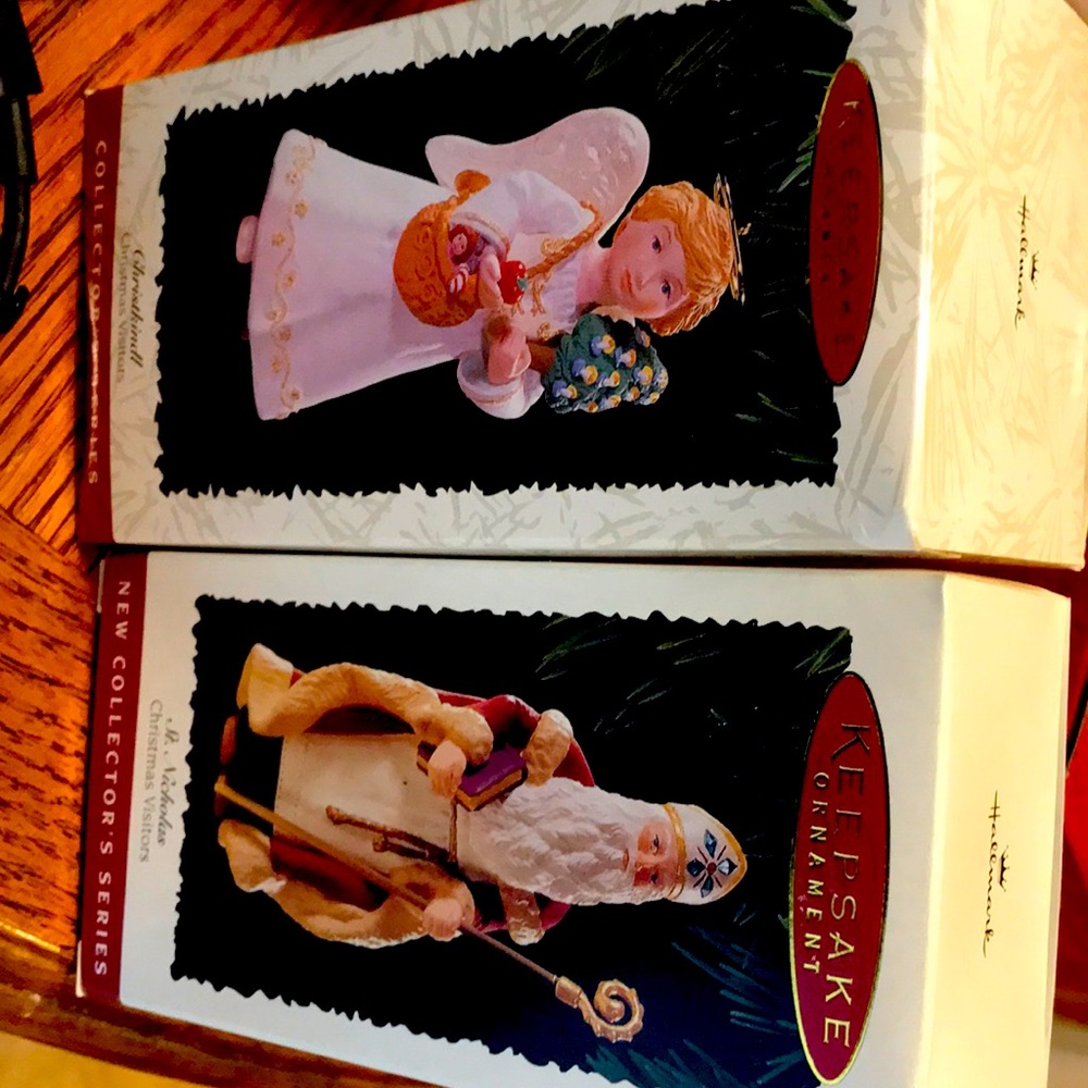 Hallmark Christmas visitors Christmas ornaments. Both for 20.00 or 1 for $10.00